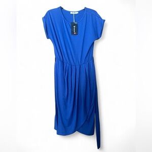 Chic Royal Blue Midi Dress